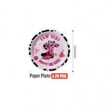 Western Cowgirl Themed Disposable Plates, Napkins, Cups - One-Time Party Supplies Set, Fits 25 Guests, Disposable Paper Plates Party Tableware Suitable For Birthday, Wedding, Theme Party, Family Picnic - Multicolor - View 6