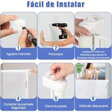 Puerta De  - 500 * 86CM Puerta para Perros RetráctilPuerta De  De Malla para Perros Y Mascotas para Escaleras Cocina Pasillo Interior Y Exterior-Blanco - Blanco - Ver 5