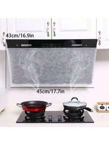 1 Roll (Approx.) Non-Woven Dust Cover - Oil Absorbent Paper Filter, Wireless Side Oil Absorption, Kitchen Supplies, No Battery, Suitable For Kitchen Stove Chimney, Oil Absorbent Membrane - White - View 3