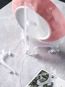 3pcs Foldable Clear Plastic Display Stands, Suitable For Plates, Tablets, Frames, Artworks, Wall Or Desk Decor, Exhibitions, Kitchen Counters, Office Desks, Retail Presentations, Wedding Decorations, For Adults, Collectors, Homeowners, Art Enthusiasts. Also Known As Clear Plastic Hanging Utensil Racks Or Dish Racks. - Clear - View 10