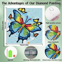 1 Set Cartoon Animal Diamond Painting Kit, Sparkling Diamond Mosaic Art Set, DIY Room Decor Diamond Painting, Kids Holiday Craft Supplies, Includes Canvas, Diamond Bags, Tools, Size 6.69in*6.69in, Suitable For Home Wall & Desk Decor, Kids Party Favors, Holiday & Festival Gifts For Friends - Multicolor - View 3