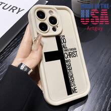 Compatible With IPhone 17 16 15 Pro Max Plus 16E 14 13 12 11 X XR  Letter Cross Advanced Fashion Gift Rugged Durable Shockproof Anti-Scratch Soft Silicone Case - 白色 - 查看 11