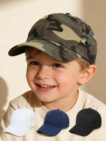 1PC Kids Basic Baseball Cap Soft Breathable Cotton With Adjustable Headband Ventilation Holes Sun Protection For Daily Casual Outdoor Play School