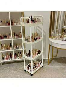 5/4/3层滚动储物推车，内衣收纳架，加厚管材，承重力强，多层置物架，适用于厨房、卧室和户外露营，耐用塑料材质，多功能储物推车 | 现代时尚置物架 | 坚固耐用的储物架，是万圣节和圣诞节礼物的理想之选 - 彩色 - 查看 15