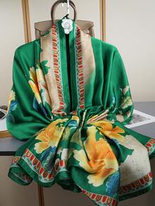 1pc New Printed Scarf, Fashion Headscarf, Luxury Neckerchief 85*180CM Cross-Section Scarf, Women's Silk Scarf, Outdoor Shawl, All Season Long Scarf - Multicolor - View 10