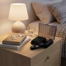 7 天药盒 - 每日两次（早晚），单侧大开口方便取用，黑色隐私保护药盒，适合存放药品、维生素、鱼油、补充剂等。 - 彩色 - 查看 5