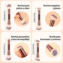Brochas para Maquillaje, 7 PCS Set de Brochas para Maquillaje Profesional Alto Nivel, Suave y Cómodo, Se Utiliza para Lociones Faciales, Cremas, Contornos y Polvos,40037286 - Multicolor - Ver 6