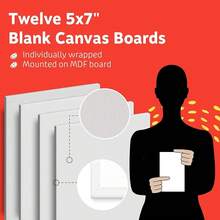 Small Canvases For Painting - Pack Of 12, 5 X 7 Inch Blank White Canvas Boards - 1OO% Cotton Art Panels Mini Canvas Bulk For Oil, Acrylic & Watercolor Small Canvas For Painting - 5x7吋-12片 - 查看 4