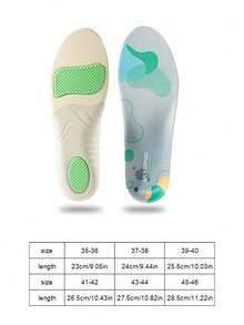 1 Pair Unisex Winter Sports Shock Absorbing Arch Support Insoles, Breathable Comfortable Anti-Twist Foot Protection Full Sole Shoe Accessories Suitable For Sports Shoes, Basketball Shoes, High-Top Boots, Christmas Holiday Gift - Moonlight - View 3