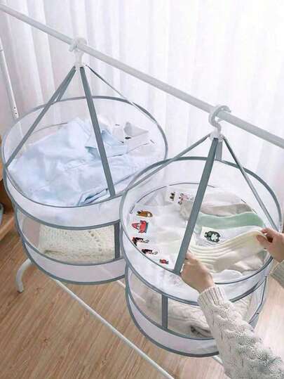 1pc Foldable Hanging Sweater Drying Rack, Anti-Deformation Drying Basket, Suitable For Shirts, Sweaters, Underwear, Socks, Toys, Flat Drying Rack