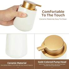 Soap Foaming Dispenser Ceramic With Easy-To-Press Pump Hand Foam Dispenser,Refillable Dish Soap Dispenser For Shampoo Bathroom Kitchen Hotel 11 Oz - Gold - View 5