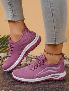 2026 New Women's Mesh Sneakers, Soft Bottom Lightweight Casual Running Shoes, Versatile Daily Commute Walking Shoes, Comfortable Non-Slip Ladies Casual Shoes - Purple - View 2