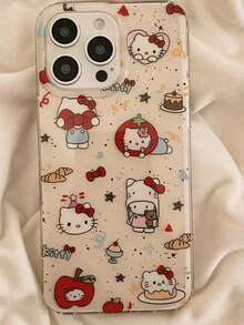 Sanrio Splatter Cake Cartoon Graffiti Hello Kitty Compatible With Apple 16, Cute Dual-Layer Protective Case Compatible With IPhone 17/15 Pro Max, New 14 Pro Max, 13 Pro, White Base, Shockproof Phone Cover - Multicolor - View 2
