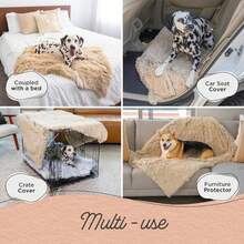 PZW-Best Friends By Sheri Calming Shag Dog Blanket Ultra Soft Faux Fur Pet Throw Anxiety-Relief Lightweight Warm Bed Cover For Dogs And Cats Machine Washable Taupe 30" X 40"0875 - Nâu xám - Xem 4