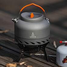 Hervidor de agua portátil de aleación de aluminio ligero de 0.8L/1.4L de ALOCS para cocinar al aire libre en campamentos
