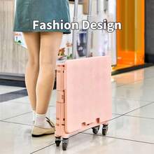 Yoidesu Carro Utilitario Plegable conTelescópico, Gran Capacidad de Carga, Diseño Plegable Conveniente, Rueda Giratoria, Uso Versátil para Compras, Comestibles y Entrega de Paquetes ()(Rosa) - Multicolor - Ver 5