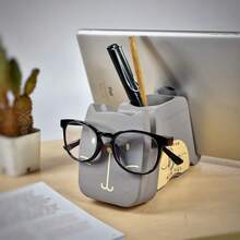 I'm Wood Multipurpose Eyeglass Phone Pen & Pencil Holder Stand Stationery Desk Organizer Accessories, For Home Office Desktop Decor Birthday Graduation Gifts "Dream Big Aim High" (Cat) - 貓 - 查看 5
