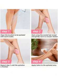 温和楠科技女士手动玻璃水晶脱毛器，亲肤型身体脱毛器，无香型 - 玫紅色 - 查看 6