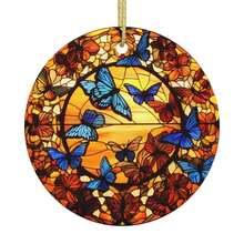 Butterfly Ceramic Christmas Hanging Ornament For Xmas Tree Wedding Holiday Party Home Decor - 蝴蝶 - 查看 1