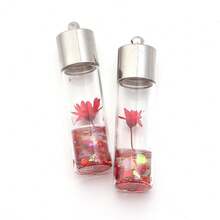 2pcs/Pack Dried Flower Star Wish Bottle Pendant, 4.5cm Cute Necklace, Phone Chain, Earring DIY Jewelry Pendant, Exquisite Holiday Handmade Decoration - Wishing Bottle - View 9