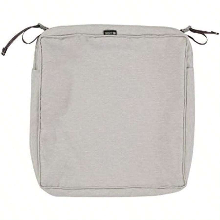 Classic Accessories Montlake FadeSafe - Funda de cojín cuadrada resistente agua de 21 x 21 x 3 pulgadas, para asiento aire última intervensión, funda de cojín para silla de muebles de patio, color gris jaspeado, fundas de cojín para muebles de patio(21"W x 21"D x 3"Thick Gris jaspeado) - Multicolor - Ver 1