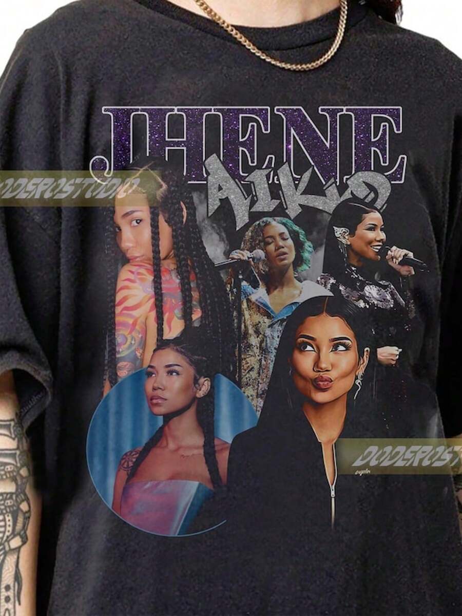 Limited Jhene Aiko Vintage Shirt Retro Jhene Aiko Music Gifts For Woman And Man Retro Jhene Aiko G - 黑色 - 查看 1