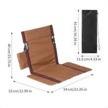 nnSilla De ExteriorPlegable Con Soporte Lumbar Y Bolsillo Lateral - Silla De Suelo Cómoda Para Camping Para Interior Habitación Senderismo Picnic Viaje Playa Jardín Patio Patio Porche Césped Estadio Admm - Marrn - Ver 5