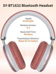 Tagry Auriculares inalámbricos Bluetooth con micrófono, plegables y portátiles, estéreo HiFi, almohadillas de espuma viscoelástica - Rosa - Ver 11