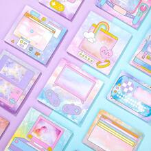 480 Sheets Cute Kawaii Note Pads Fun Memo Pads For Office Schoolsss Supplies Watercolor Sticky Notes 12 Styles - Nhiều màu - Xem 4
