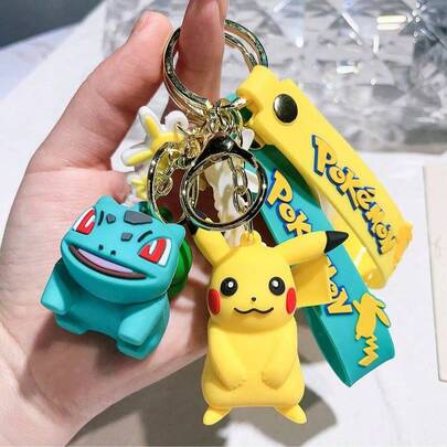  Pokemon Pikachu Keychain; Cartoon Cute Doll Car Keychain; Bag Pendant; Small Gift Can Be Used For Bag Decoration, Mobile Phone Pendant, Birthday Gift For Friends, Home Keychain,