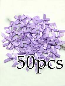 50pcs Gender Reveal Party Decorations Bows, DIY Candy Box Gift Box Decor Ribbons For Girls & Boys - Multicolor - View 6
