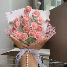 Brown Kraft Paper, Printed Polyester Ribbon With English Letters, Floral Wrapping Satin Ribbon For Flower Shops, Jacquard Mesh Hollow Floral Wrapping Paper, Flower Shop Supplies, Flower Bouquet Wrapping Paper, Fresh Flowers & Floral Supplies, Suitable For Birthday, Wedding, Valentine's Day Gift Wrapping, DIY Craft Gift Packaging - Multicolor - View 4