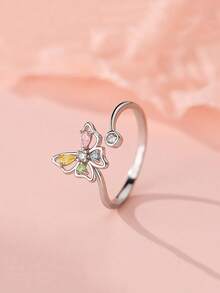 1枚可爱蝴蝶可调节戒指，请勿用力调节，以免损坏。 - 彩色 - 查看 7