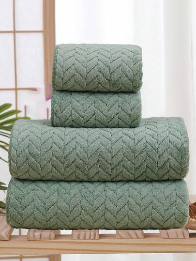 3条装珊瑚绒超柔软纤维毛巾，不掉毛，可作浴室浴巾/面巾，柔软吸水条纹洗脸巾或浴巾，沙滩巾，浴室用品，适用于浴室、酒店、健身房、旅行、礼品、沙龙、运动、户外、海滩、学校、返校季、旅行配件、家居必需品、毛巾、护肤品