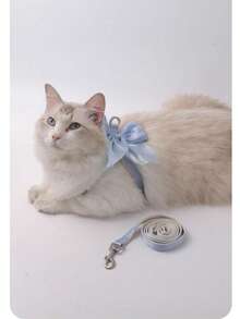 1 Set Cat/Dog Leash Anti-Escape Harness Leash With Bow Tie, Pet Walking Leash Suit - Multicolor - View 11