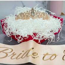 3 pièces Décorations pour enterrement de vie de jeune fille, couronne de douche de mariée, écharpe "Mariée" et voile pour femmes, cadeaux pour enterrement de vie de jeune fille, fournitures pour enterrement de vie de jeune fille, cadeaux, faveurs - Multicolore - Voir 3