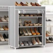 5/6/8/10 Tier Shoe Rack With Dust Cover, Non-Woven Fabric, Space Saving, High Capacity, Easy Assembly, Portable Shoe Cabinet, Suitable For Entryway, Storage Shelf, Home & Dorm Organization, Shoe Storage, Shoe Organizer, Bookshelf, Minimalist Style, Spring Break, Opulence Boho Style, High-End Style, Mother's Day, Saudi National Day - Multicolor - View 12