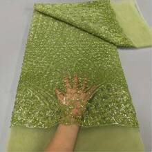 African Lace Fabric 2026 Sequins Beaded Embroidery Groom Nigerian Bridal High Quality French Tulle Lace Fabric For Wedding - Multicolor - View 1