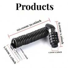 AD 黑色钢缆密码锁 - 自行车、山地车、摩托车、头盔、行李箱防盗密码锁 - MMS - 查看 10