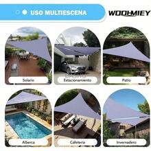 6x6x6m Triangle Sun Shade Sail with D-Rings & Ropes, Heavy-Duty UV Block Shade Cloth for Outdoor Patio Garden Terrace (Gray) - Gris - Ver 7