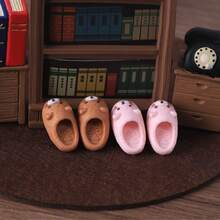5 Pairs Mini Cute Resin Cat Slippers, Adorable Healing Style Solid Color 3D Cat Shape Anti-Slip Textured Details, DIY Doll House Decor, Daily Ornaments, Miniature Doll House Toys, Handmade Accessories For Miniature Scene Building - Multicolor - View 9