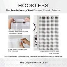 CYPNHookless Alessandra - Cortina de Ducha con Forro de Peva 71 x 74 Pulgadas Blanco Azul y caféFashion - 227880825 - Ver 6