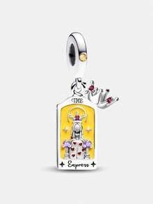 1pc 925 Sterling Silver Tarot Card Pendant, Suitable For DIY Bracelet, Women Jewelry - Silver - View 18