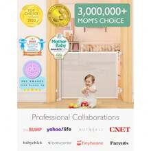 CYPNMomcozy - Puerta de  retráctil para bebé y mascotas 33 pulgadas de alto se extiende a 55 pulgadas de ancho puerta de  para perros de malla para escaleras interiores exterioresFashion - blanco - Ver 8