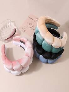 Fashionable Cute Cloud Pattern Headband, Wristband, Headscarf Set For Women, Suitable For Daily, Home, Outdoor, Sports Wear, Ideal Gift For Girlfriend On Valentine's Day Or Birthday - Pink - View 5