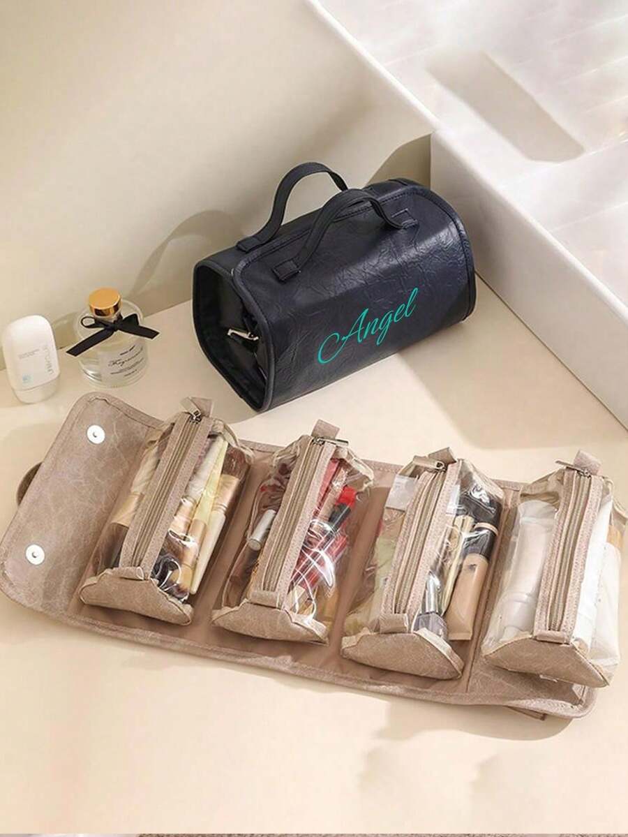 Large Capacity Portable Makeup Bag, Waterproof 4-In-1 Detachable Packing Organizer, Practical & Fashionable