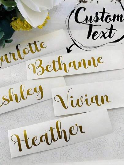 Personalized Name Stickers, Custom Name Labels, Name Decals, Customized Stickers, Date Stickers, DIY Gifts, Creative Handwritten Artistic Fonts, Suitable For Bridesmaid Gifts, Birthday Party Decorations | Applicable To Car Body, Hood, Windows, Shop Fronts, Scooters, Helmets, Etc.