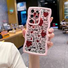 1个心形防震波浪纹手机壳，UV印刷，兼容/Galaxy/Infinix/Redmi/OPPO/VIVO/MOTO/Realme - 粉色 - 查看 5