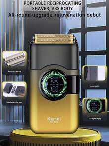 Kemei 新款电动理发器和剃须刀套装，男士新年礼物，时尚电动剃须刀，0mm间隙修容刀，男士胡须鬓角修剪器，男友生日礼物，KM-1866，KM-T389往复式剃须刀