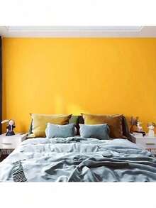 5 Colors Solid Color Self-Adhesive Wallpaper, Waterproof Oil-Proof Removable Vinyl Contact Paper For Living Room Bedroom Wall Decor & Furniture Renovation - Yellow - View 11